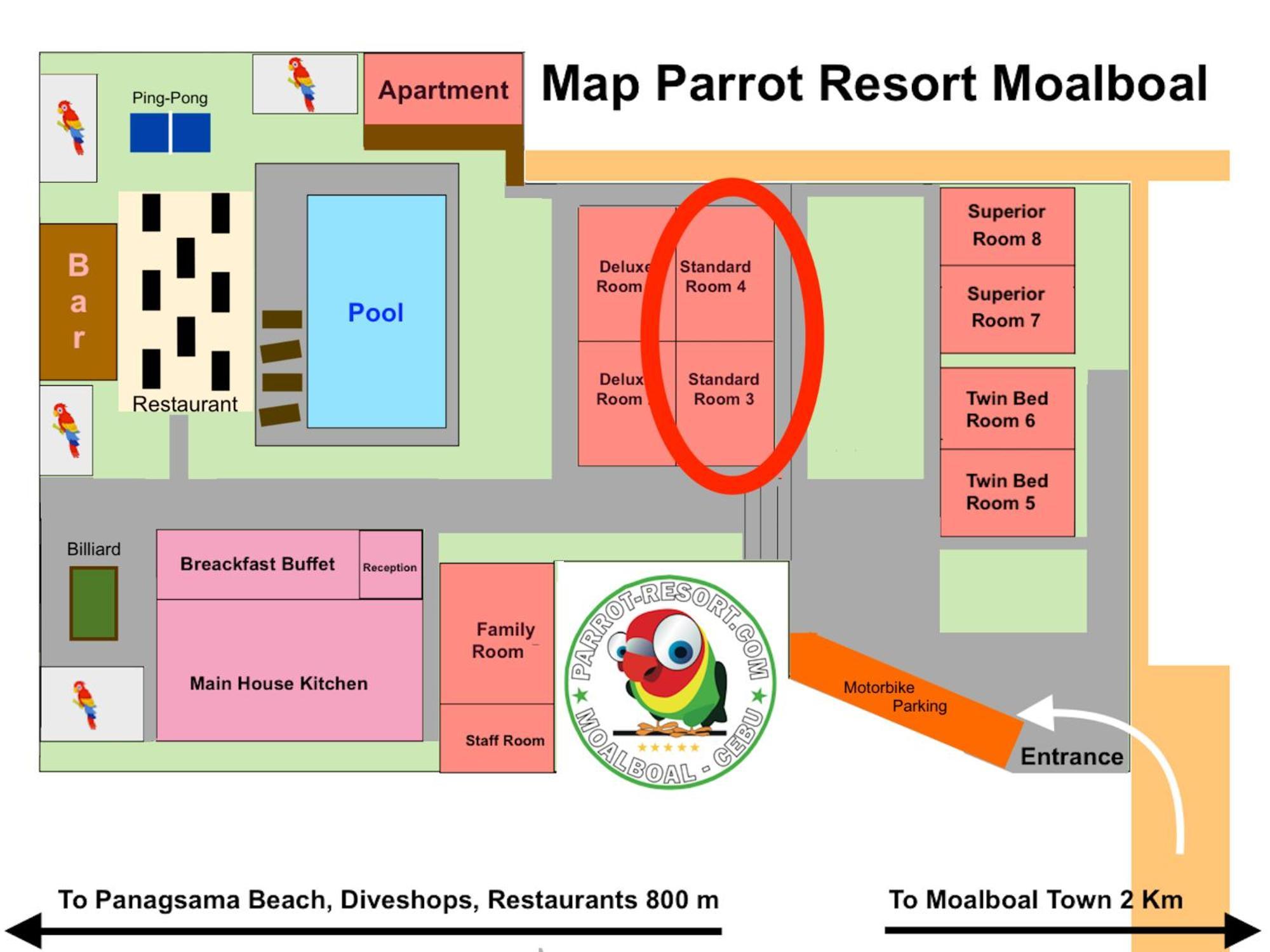 Parrot Resort Moalboal Habitación foto
